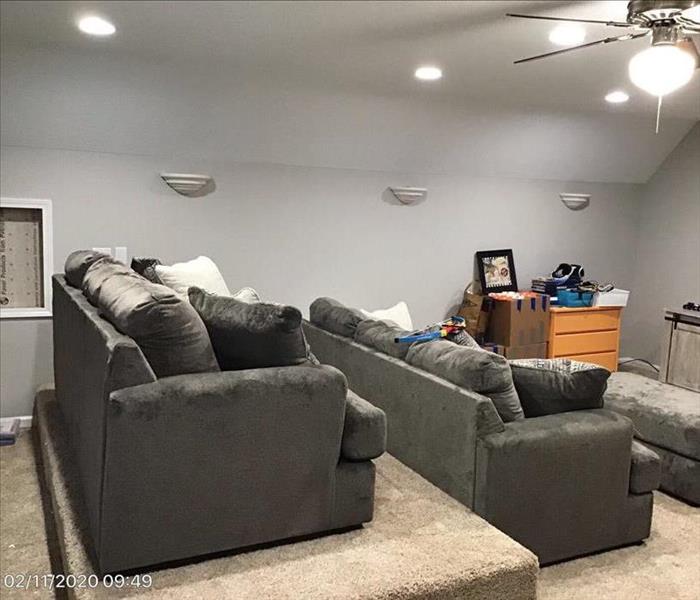 Entertainment room, Sofas, Television, Carpet, cleaned room 